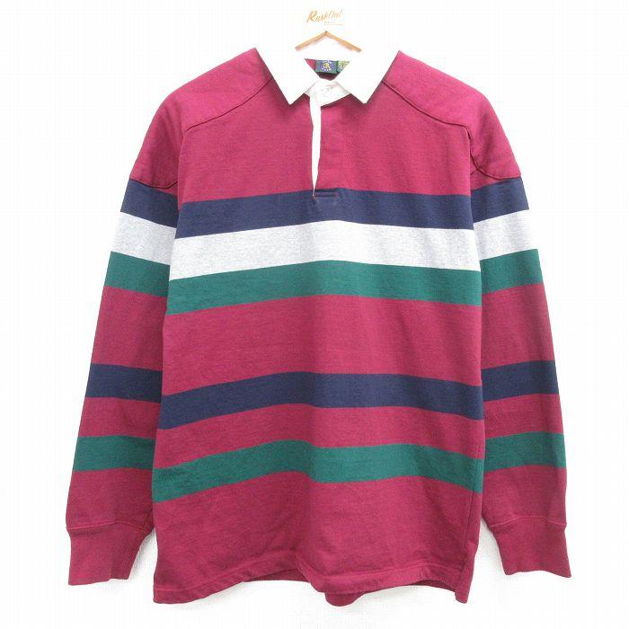 50%OFF】M/古着 長袖 ラガー シャツ メンズ 00s ヒジ当て コットン