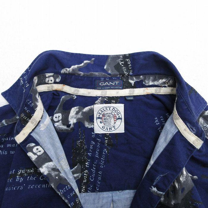 50%OFF】XL/古着 GANT SALTY DOG 長袖 シャツ メンズ 90s アメフト