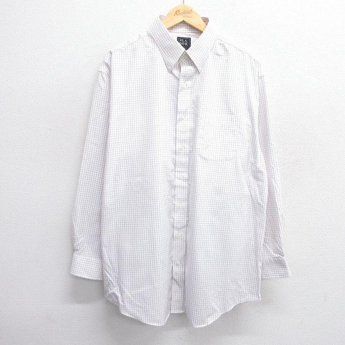 BANK XL/古着 Jos A 長袖 シャツ メンズ 大きいサイズ 白他 ホワイト