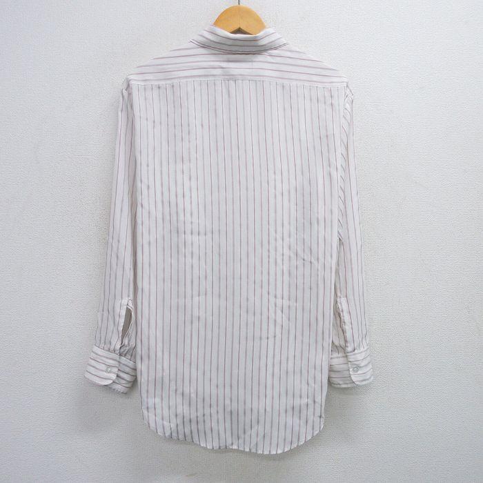 XL/古着 長袖 シャツ メンズ 90s 白他 ホワイト ストライプ 25jun26