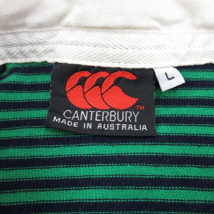 L/古着 カンタベリー 長袖 ラガー シャツ メンズ 90s 太陽