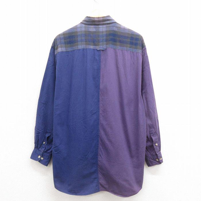 XL/古着 長袖 シャツ メンズ 00s クレイジーパターン コットン