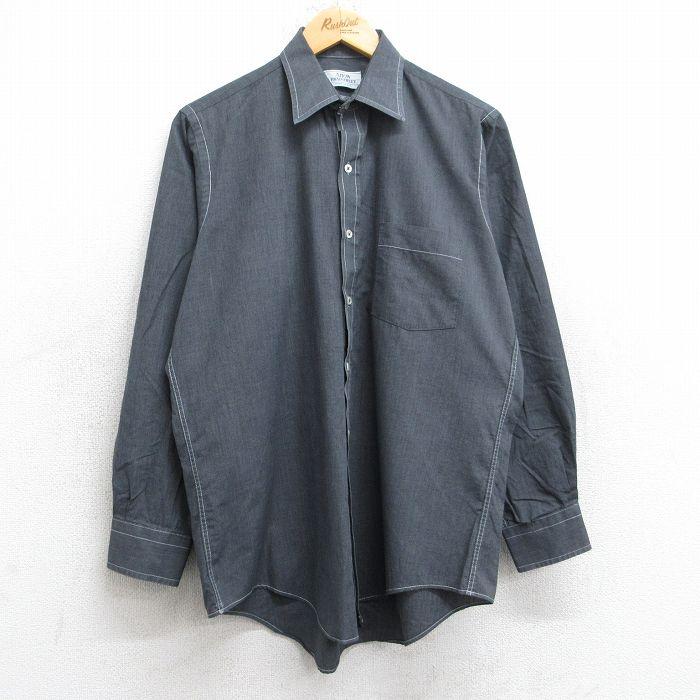 アロー L/古着 長袖 シャツ メンズ 90s 濃グレー 25sep12 中古 