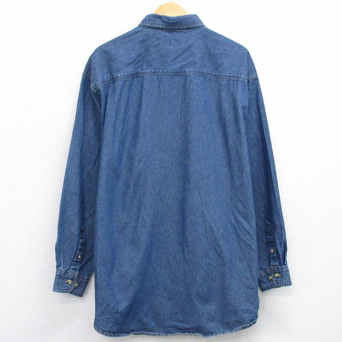 XL/古着 長袖 シャツ メンズ LOWES レーシング 大きいサイズ ロング丈