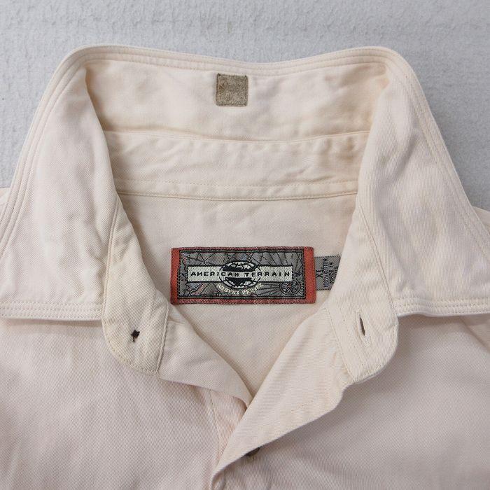 XL/古着 長袖 シャツ メンズ 90年代 90s 大きいサイズ コットン 生成り