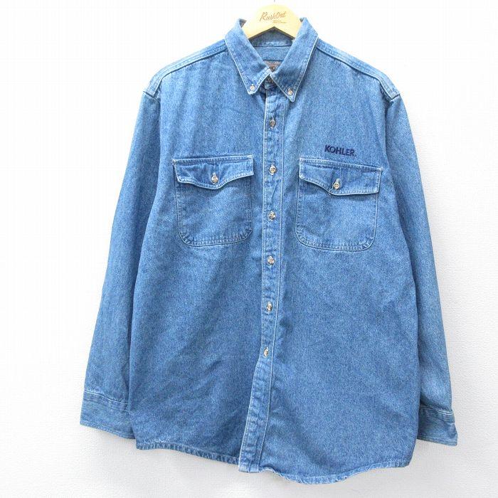 XL/古着 長袖 シャツ メンズ 90年代 90s KOHLER ロング丈 コットン