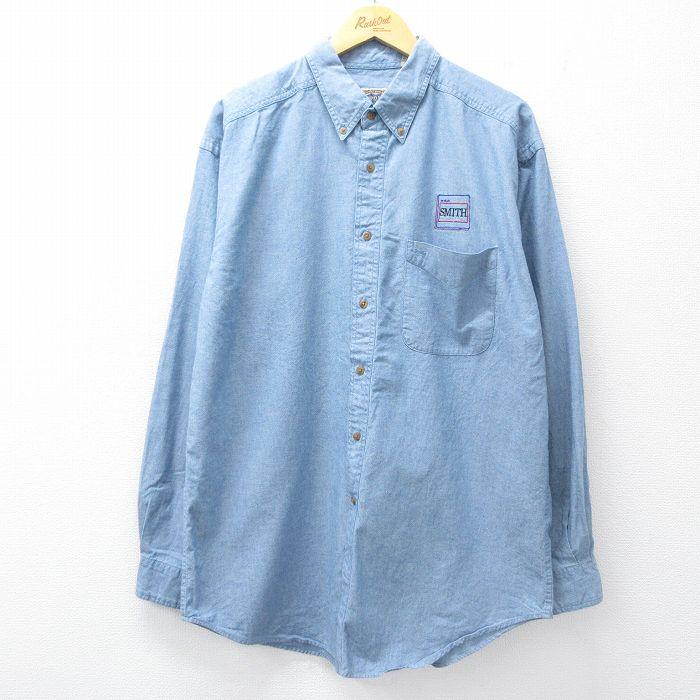 XL/古着 長袖 シャツ メンズ 90年代 90s スミス ロング丈 コットン