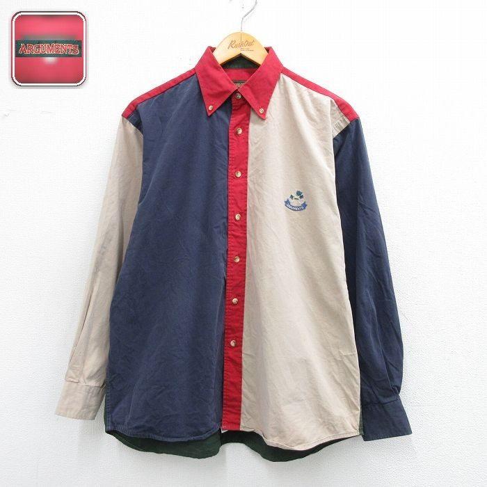 50%OFF】L/古着 長袖 シャツ メンズ マルチカラー クレイジーパターン 