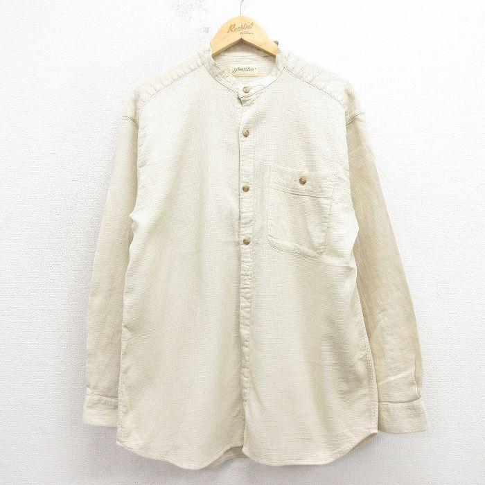 L/古着 セントジョンズベイ 長袖 シャツ メンズ 90年代 90s ノーカラー
