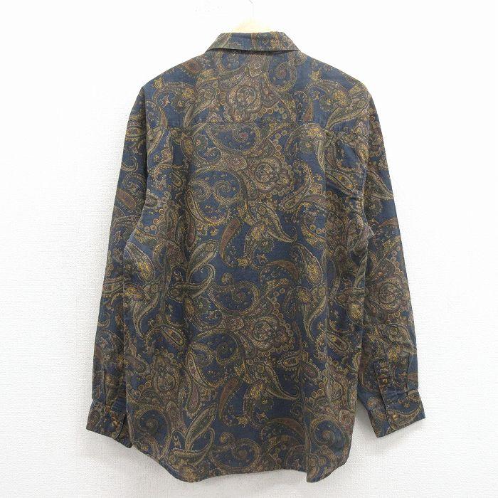 L/古着 ビューグルボーイ 長袖 シャツ メンズ 00年代 00s ペイズリー柄