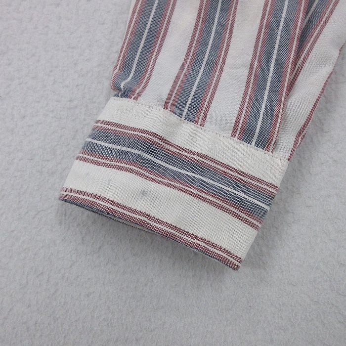 L/古着 長袖 シャツ メンズ 90年代 90s ロング丈 ボタンダウン エンジ