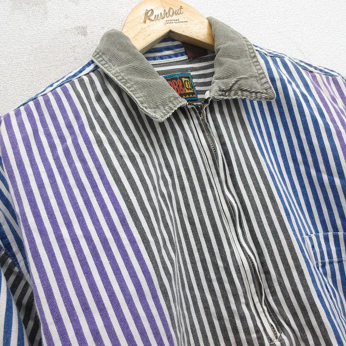 M/古着 長袖 ハーフジップ シャツ メンズ 00年代 00s 襟コーデュロイ