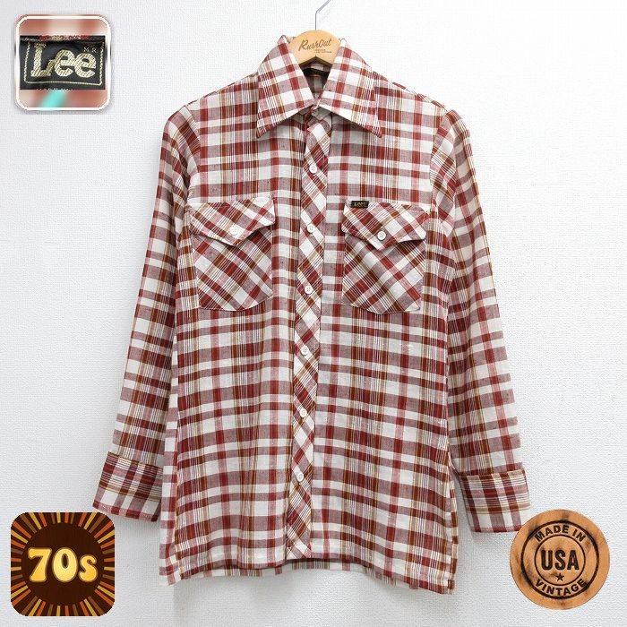 Lee（リー） S/古着 長袖 シャツ メンズ 70年代 70s USA製 
