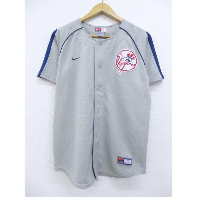 S/古着 半袖 ベースボール シャツ ナイキ NIKE ロゴ MLB ニューヨークヤンキース アレックスロドリゲス グレー メジャーリーグ  ベースボール 野球 ユニフォーム :shrs19062589:古着屋RUSHOUT - 通販 - Yahoo!ショッピング