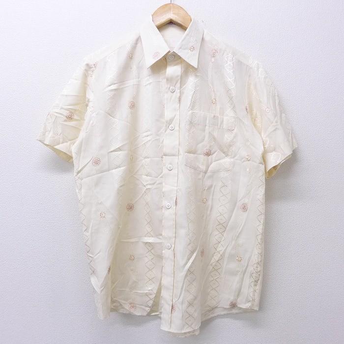 M 古着 半袖 シャツ 80s 柄 刺繍 生成り他 may11 中古 メンズ トップス Shrs 古着屋rushout 通販 Yahoo ショッピング