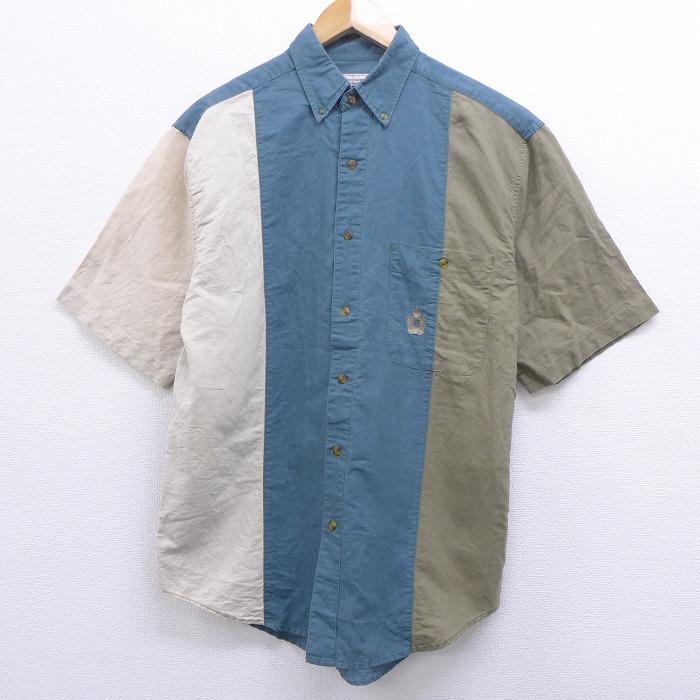 M 古着 半袖 シャツ 90s ビューグルボーイ マルチカラー ボタンダウン 緑系他 グリーン aug07 中古 メンズ トップス Shrs 古着屋rushout 通販 Yahoo ショッピング