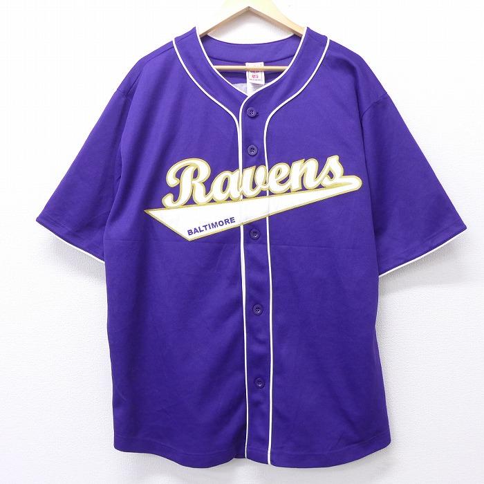 XL/古着 半袖 ベースボール シャツ NFL ボルティモアレイブンズ XL/古着 半袖 ベースボール シャツ NFL ボルティモアレイブンズ