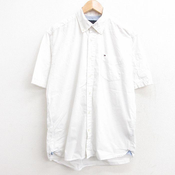 L 古着 トミーヒルフィガー Tommy Hilfiger 半袖 ブランド シャツ メンズ ワンポイントロゴ コットン ボタンダウン 白 ホワイト 21jul19 中古 トップス Shrs 古着屋rushout 通販 Yahoo ショッピング