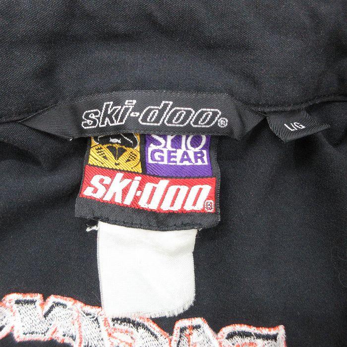 XL/古着 半袖 レーシング シャツ メンズ 00s ski Doo 刺繍 大きいサイズ ボタンダウン 黒他 ブラック 24apr13 中古 トップス｜furugiyarushout｜05