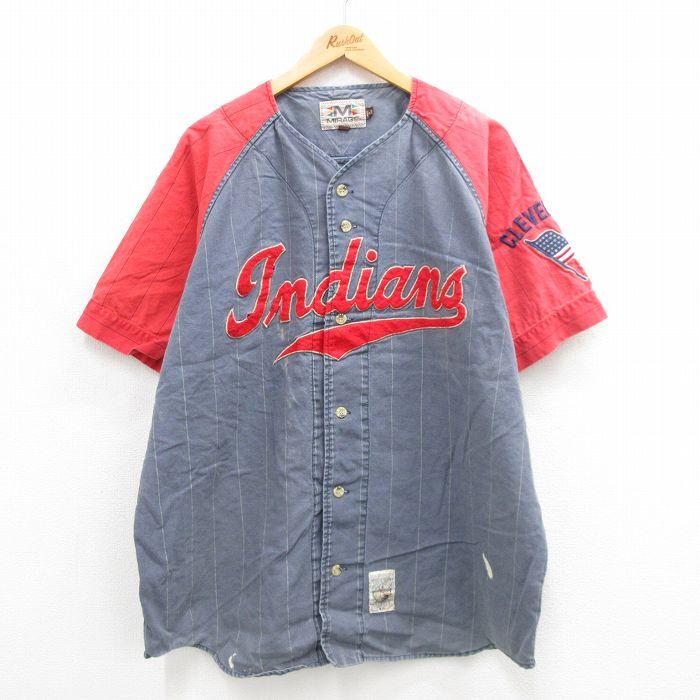 XL/古着 ミラージュ 半袖 ベースボール シャツ メンズ MLB 