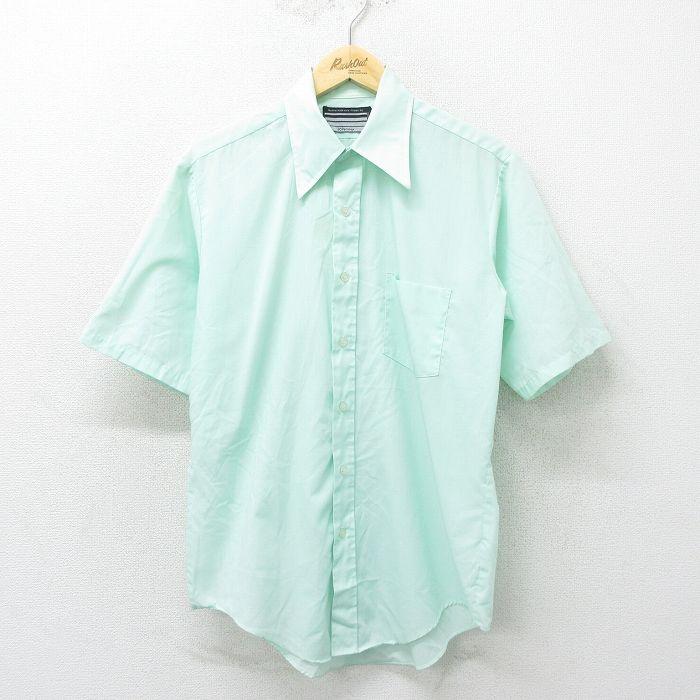 L/古着 JCペニー 半袖 シャツ メンズ 80s 薄緑 グリーン 24aug03 中古