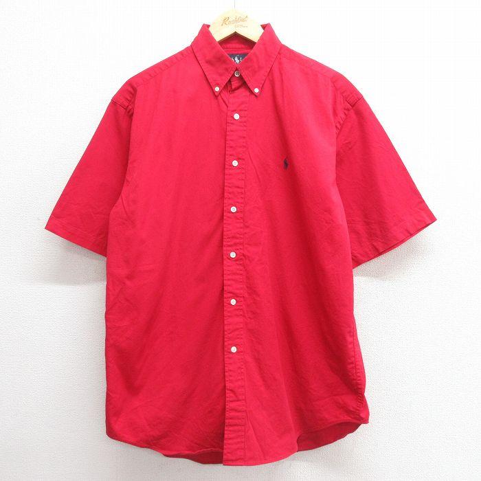 POLO RALPH LAUREN / 90s/BDシャツ/BLAIRE/半袖シャツ/XL/コットン/KHK/無地 POLO RALPH LAUREN XL/古着 ラルフローレン 半袖 ブランド シャツ