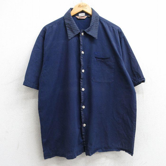 FPAR 初期半袖シャツ ネイビー　90年代 XL/古着 オニール 半袖 シャツ メンズ 90s コットン 紺他 ネイビー