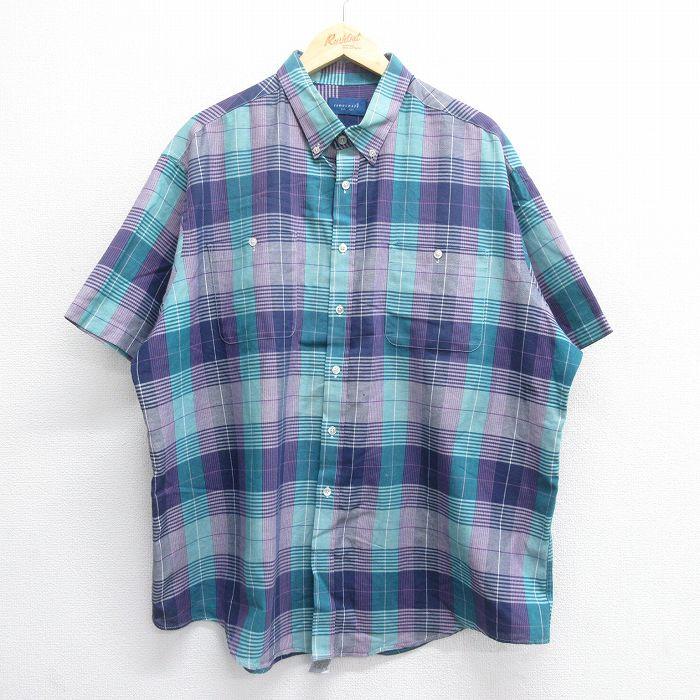 XL/古着 タウンクラフト 半袖 シャツ メンズ 90s 大きいサイズ ロング