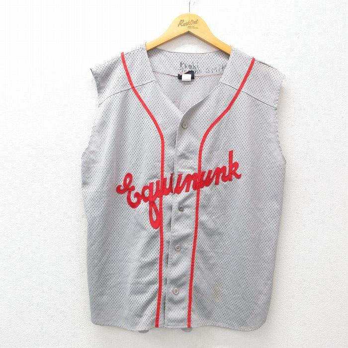 L/古着 ノースリーブ ベースボール シャツ メンズ 90s SMITH 11 グレー