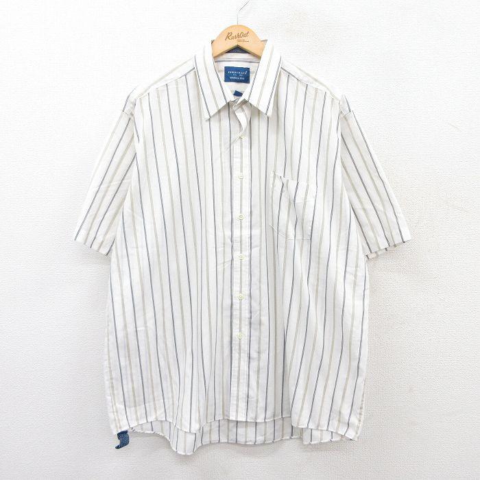 XL/古着 タウンクラフト 半袖 シャツ メンズ 90s 大きいサイズ 白他