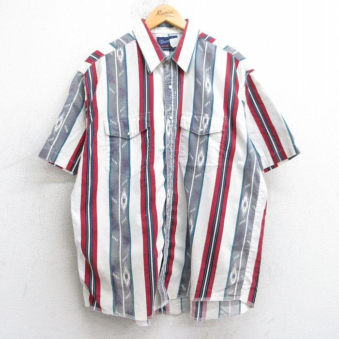 Wrangler XL/古着 ラングラー 半袖 ウエスタン シャツ メンズ