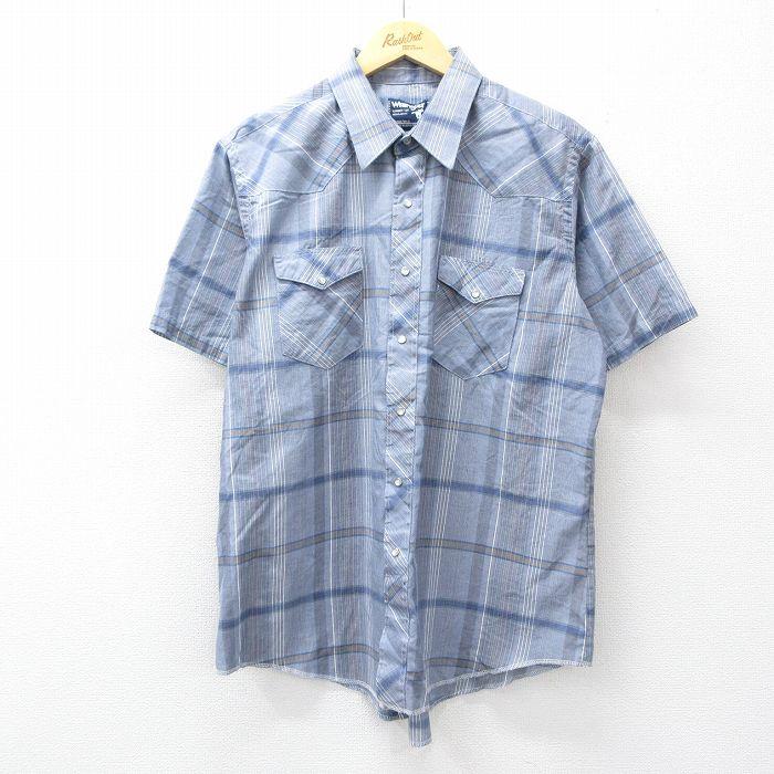 Wrangler（ラングラー） XL/古着 半袖 ウエスタン シャツ メンズ 80