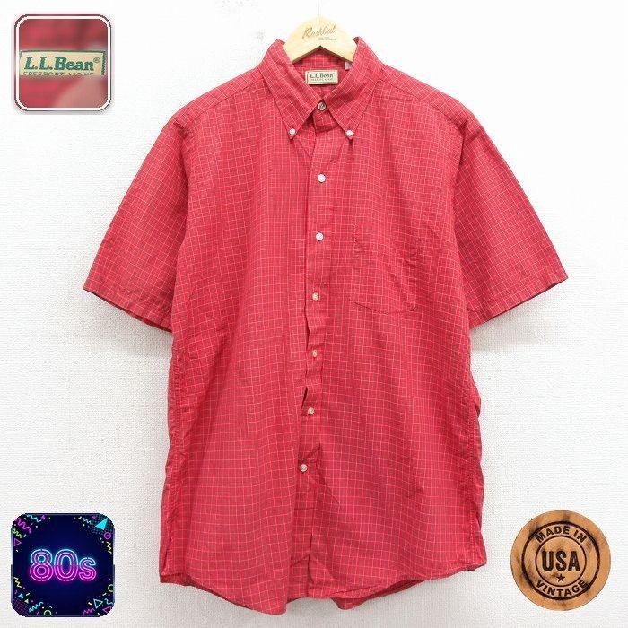 エルエルビーンフィッシュングシャツ 1980年代ビンテージ品 L.L.Bean（エルエルビーン） L/古着 半袖 シャツ メンズ 80年代 80s