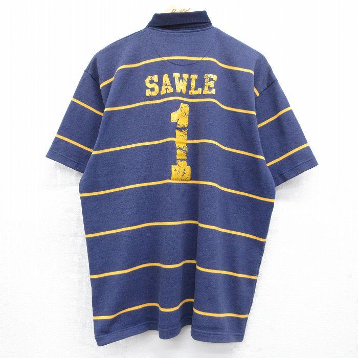 80s90s vintage  TRAINING ラガーシャツ XL/古着 半袖 ラガー シャツ メンズ 80年代 80s SAWLE 大きいサイズ