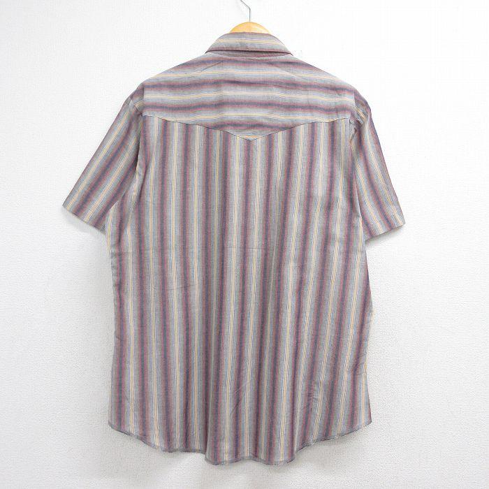 XL/古着 ラスラー 半袖 ウエスタン シャツ メンズ 90年代 90s グレー