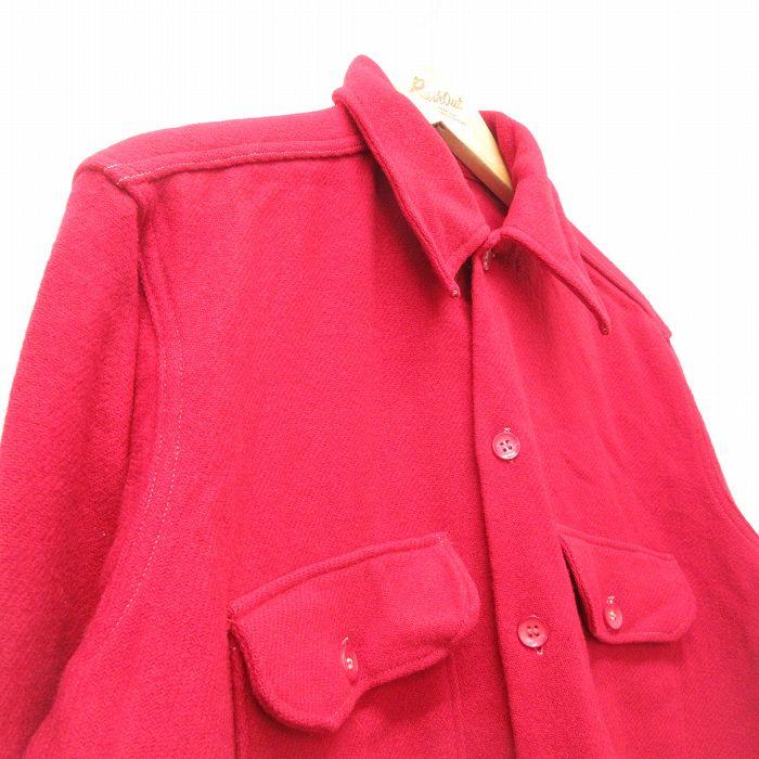 XL/古着 BRENT 長袖 ビンテージ ウール シャツ メンズ 40s マチ XL/古着 BRENT 長袖 ビンテージ ウール シャツ メンズ 40s マチ