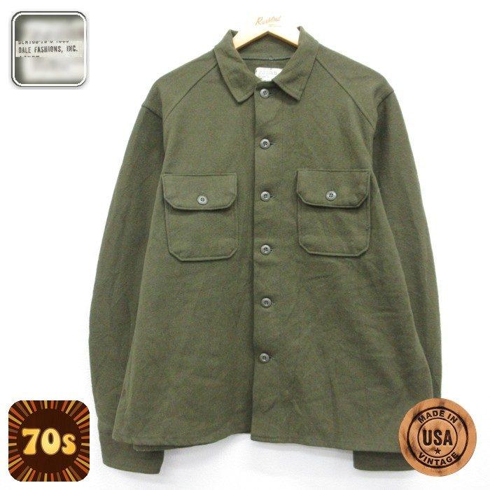 L/古着 US ARMY 長袖 ビンテージ シャツ メンズ 70年代 70s ミリタリー