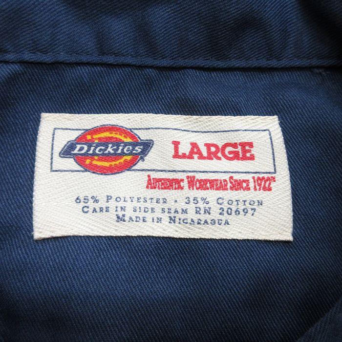 XL/古着 ディッキーズ Dickies 長袖 ワーク シャツ メンズ 00s ロング丈 紺 ネイビー 24may17 中古 トップス｜furugiyarushout｜04