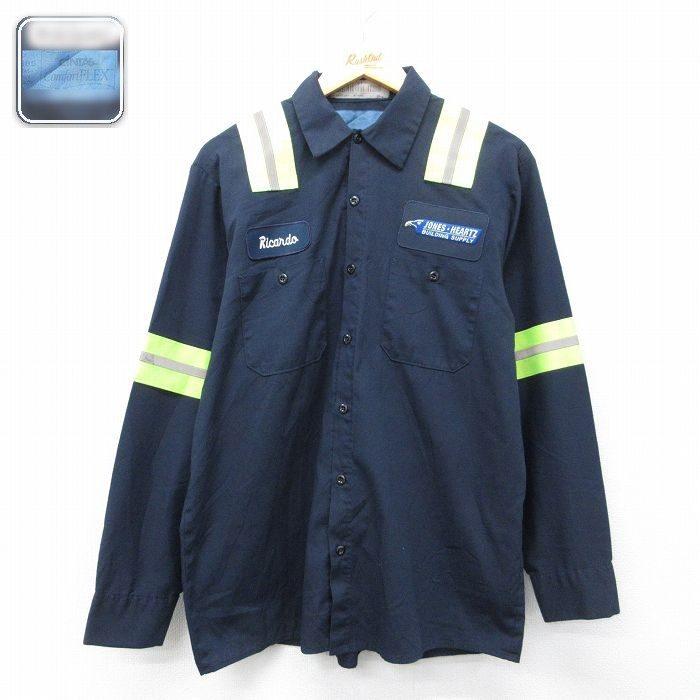 CiNTAS XL/古着 長袖 ワーク シャツ メンズ JONES HEARTZ リフレクター