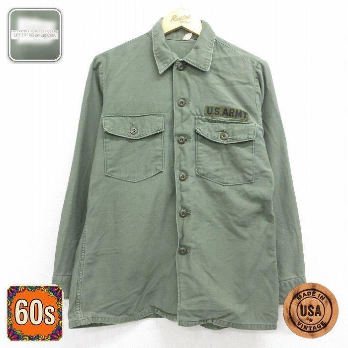 L/古着 長袖 ビンテージ ミリタリー シャツ メンズ 60年代 60s US
