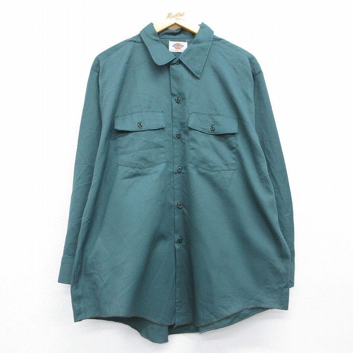 80年代当時物　ビンテージ　SKATERAGS XLサイズ Dickies（ディッキーズ） XL/古着 長袖 ワーク シャツ メンズ 80年代