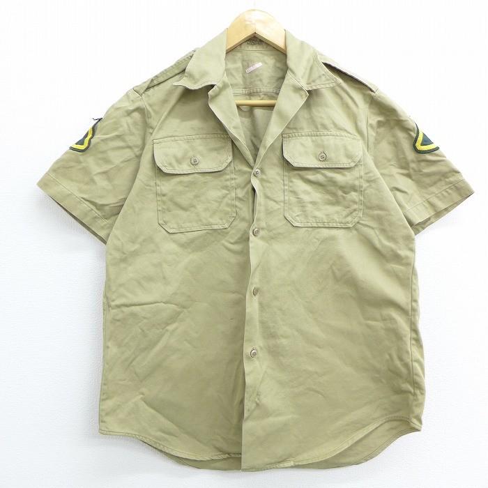 Xl 古着 半袖 ビンテージ ミリタリー シャツ 70s 大きいサイズ ベージュ カーキ apr21 中古 メンズ トップス Shwks 古着屋rushout 通販 Yahoo ショッピング