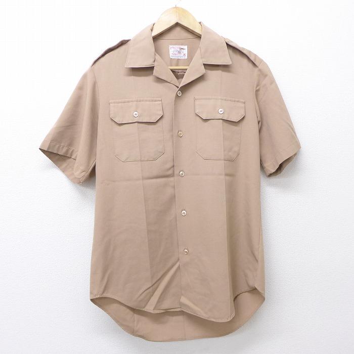 L 古着 半袖 ミリタリー シャツ 80s レーヨン ベージュ カーキ jun16 中古 メンズ トップス Shwks0459 古着屋rushout 通販 Yahoo ショッピング