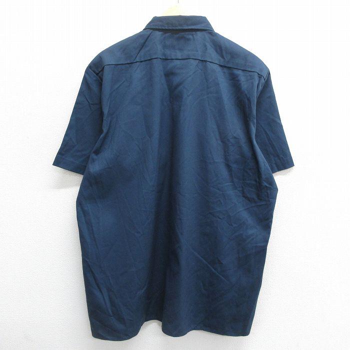 XL/古着 ディッキーズ Dickies 半袖 ワーク シャツ メンズ 00s ロング丈 濃紺 ネイビー 24mar23 中古 トップス｜furugiyarushout｜02