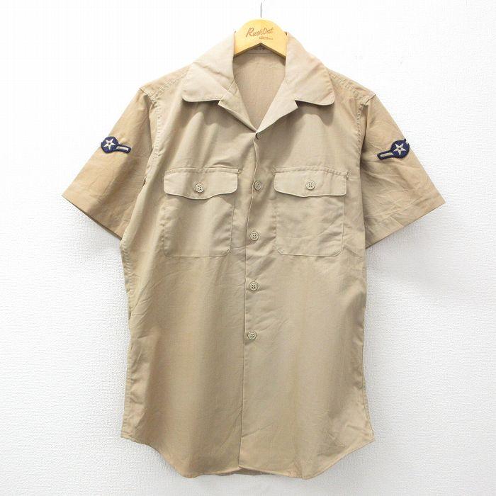 50%OFF】M/古着 半袖 ミリタリー シャツ メンズ 80s 開襟 オープン