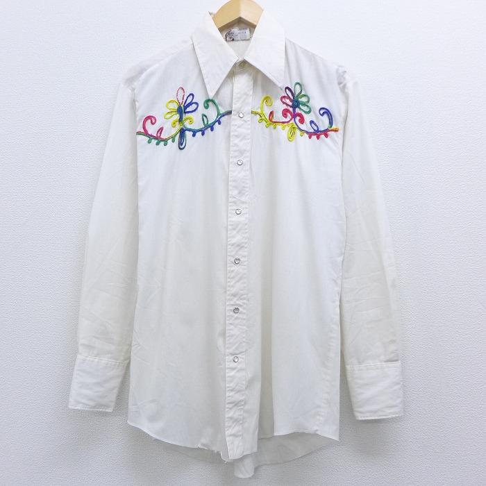 M 古着 長袖 ウエスタン シャツ 70s Jcペニー 花 白 ホワイト aug21 中古 メンズ トップス Shwn 古着屋rushout 通販 Yahoo ショッピング
