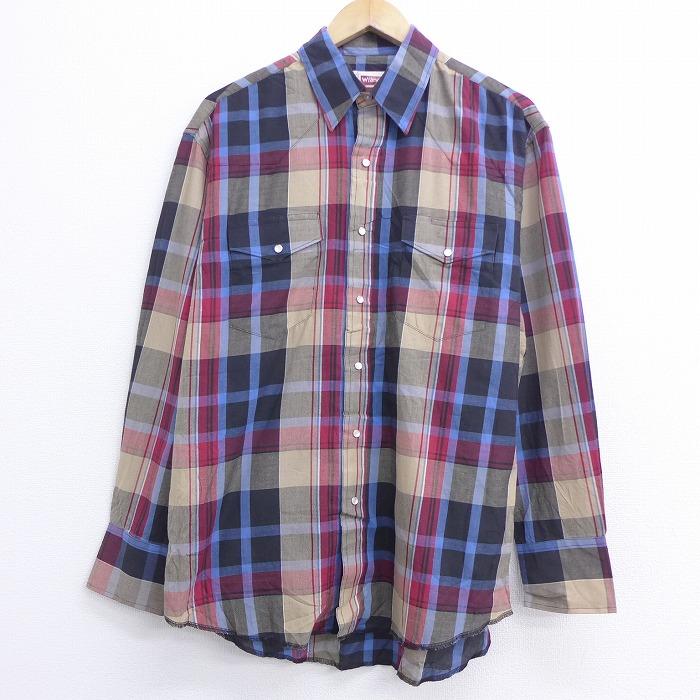 L 古着 長袖 ウエスタン シャツ ラングラー Wrangler ベージュ他 カーキ チェック sep04 中古 メンズ トップス Shwn 古着屋rushout 通販 Yahoo ショッピング