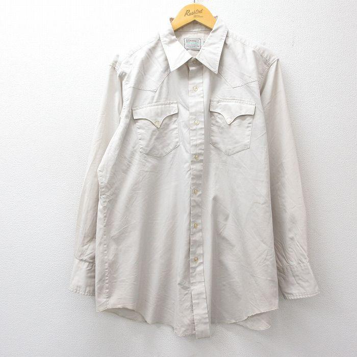 XL/古着 H BAR C 長袖 ウエスタン シャツ メンズ 90年代 90s ロング丈