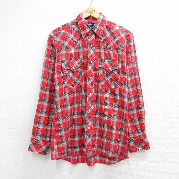 Wrangler（ラングラー） M/古着 長袖 ウエスタン シャツ メンズ 80年代