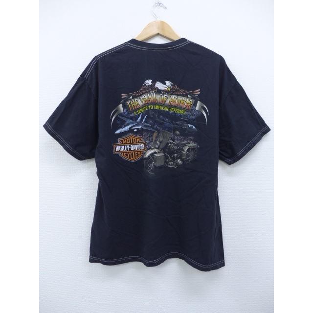XL/古着 ハーレーダビッドソン Harley Davidson Tシャツ バイク 戦闘機